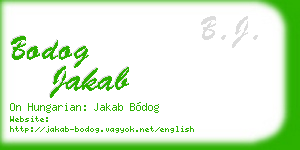 bodog jakab business card